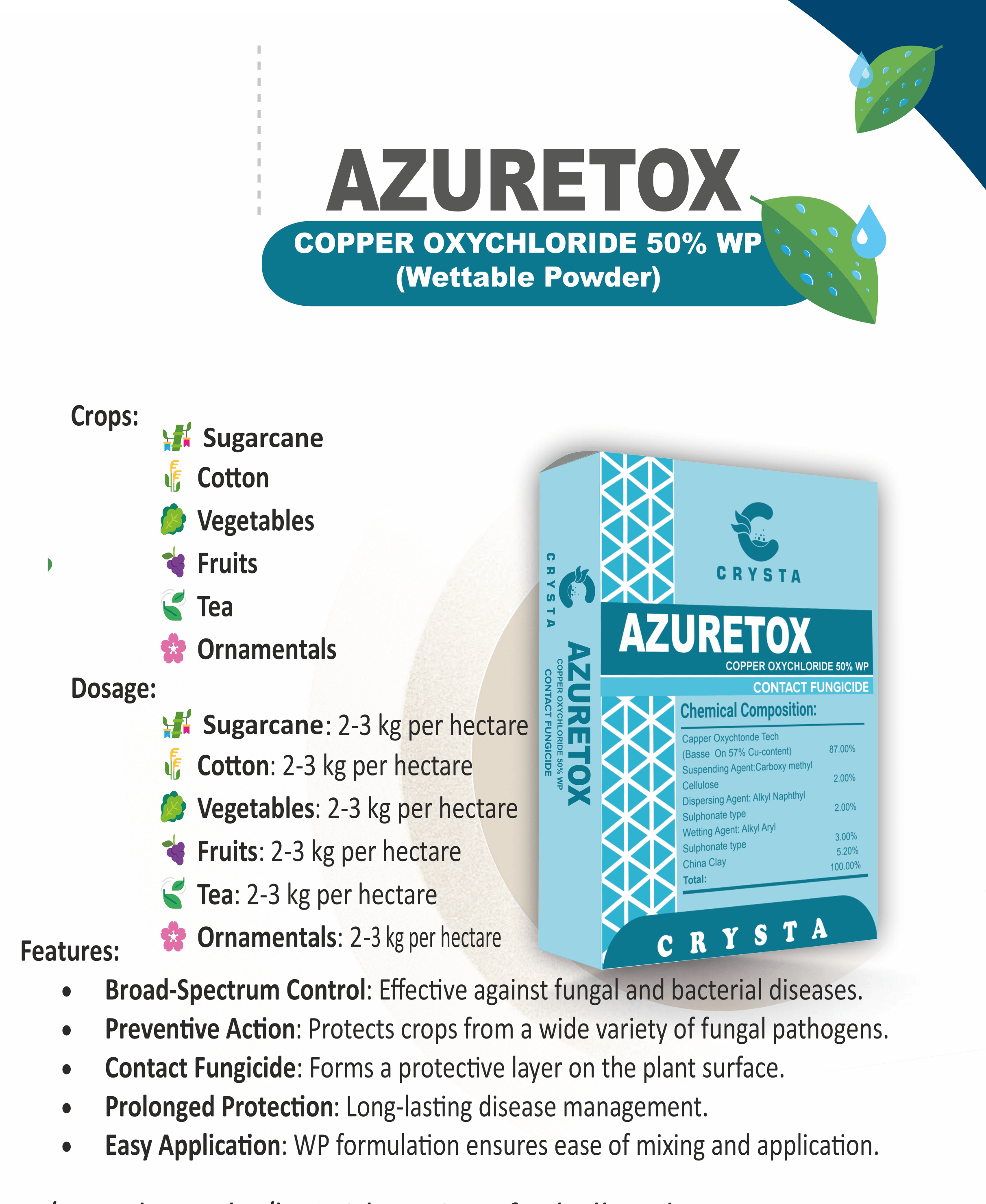 AZURETOX
(COPPER OXYCHLORIDE 50% WP)