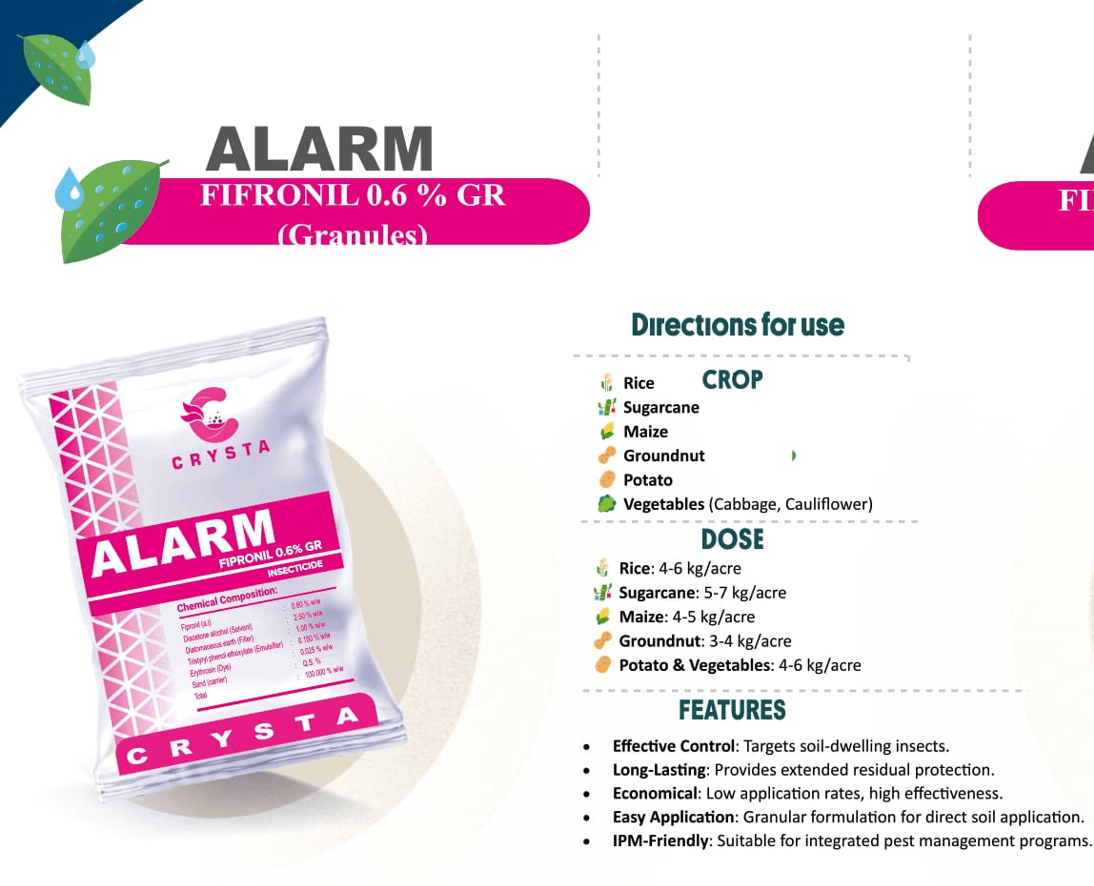 Alarm
(FIPRONIL 0.6% GR) - Crysta Insecticide