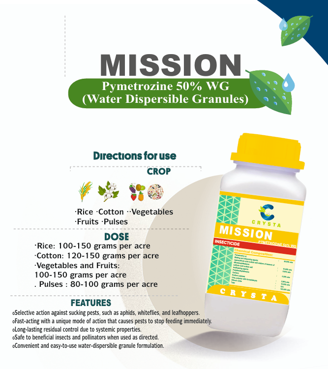 MISSION
(PYMETROZINE 50% WG) - Crysta Insecticide
