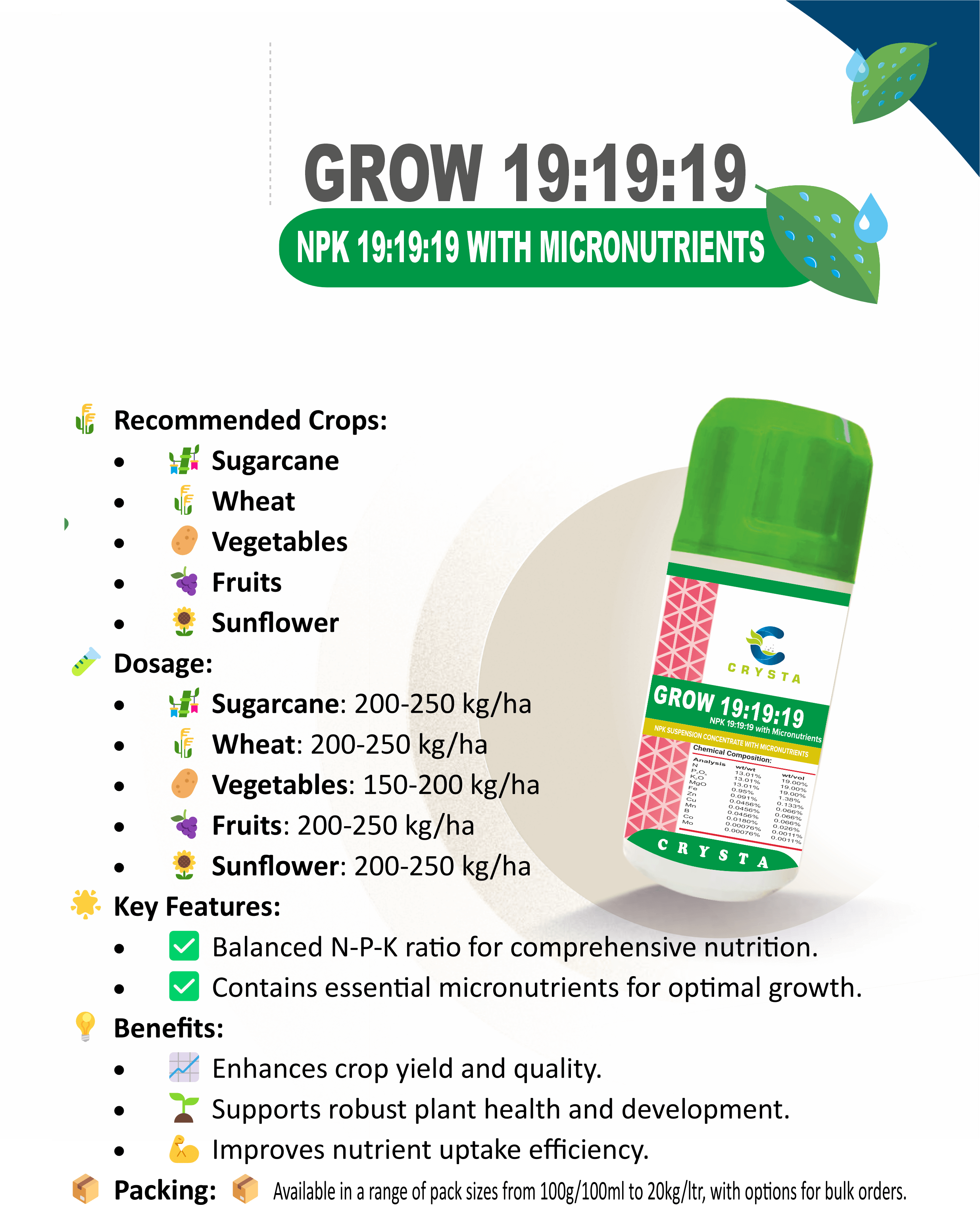 GROW 19 (N:P:K 19:19:19) FERTILIZERS 